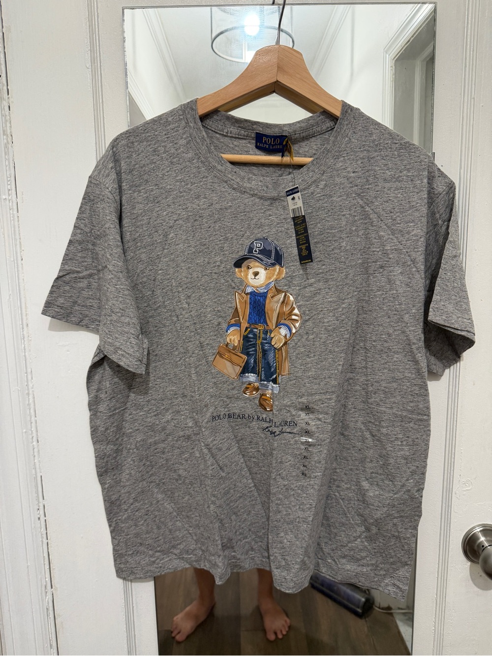 Polo Ralph Lauren Bear Heather Grey Crew Neck Tshirt